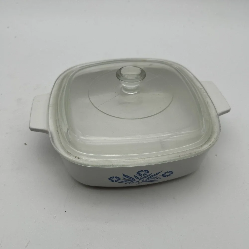 Corning Ware Cornflower Blue 1 Quart Baking Dish Casserole A-1-B with Pyrex Lid